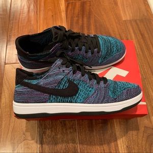 NIKE Dunk Flyknit CHLORINE BLUE Black Violet